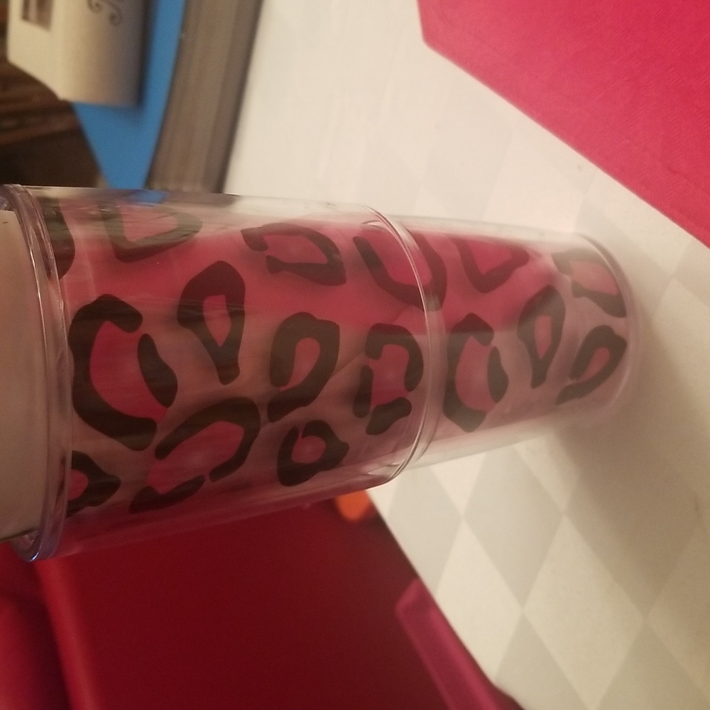 Pink Leopard Spotted Travel Cup